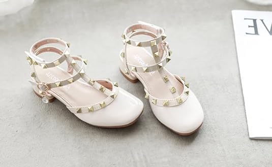 Girls Roman Sandals Low Heels Ankle Strap Summer Sandals2