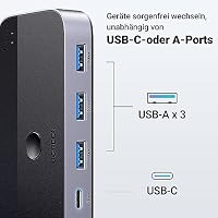 UGREEN USB Switch 2PC 2 In 4 Out 5Gbps USB 3.0 Switch USB Umschalter 2 PC – Ansicht 3