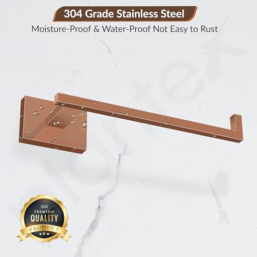 Image of Plantex 304 Grade Stainless Steel Toilet Paper Roll Holder for Washroom /Tissue Paper Stand for Kitchen /Bathroom Accessories - Benz (Rose Gold)