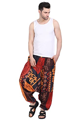 Image of Whitewhale Men's Cotton Solid Harem Pants Yoga Trousers Hippie Pant