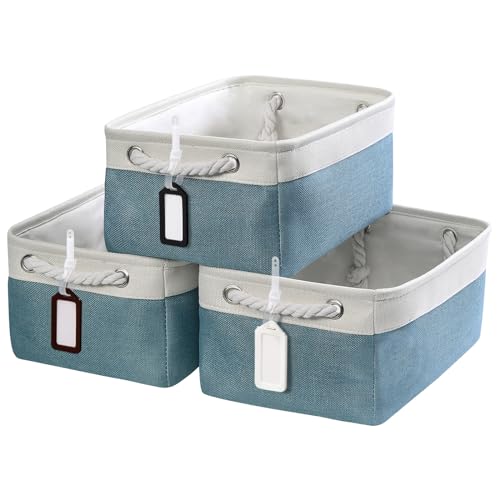 TcaFmac 収納ボックス 収納バスケット 収納かご 3個セット 折り畳み式 幅35*奥行25*高さ17cm ランドリーストレージバスケット 洗濯かご 衣類収納 小物入れ おしゃれなインテリア雑貨 おもちゃ 車用 オフィス 引き出し ファブリック綿麻製