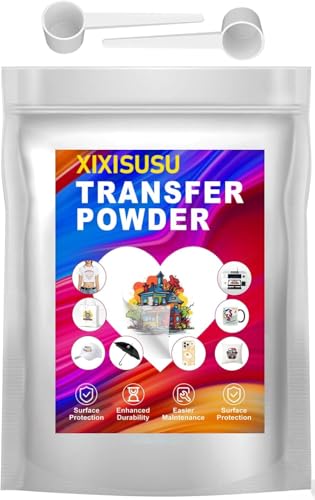 XIXISUSU DTF Powder, White DTF Transfer Powder, Sublimation Powder with 2 Spoon for Colored Garments, DTF Hot Melt Adhesive Powder for All DTF and DTG Printers (Black,8 OZ)
