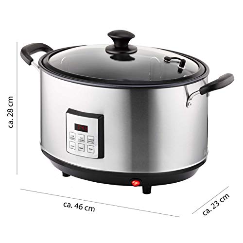 ONVAYA® Räuchertopf elektrisch | Material Edelstahl | Verschiedene Garstufen | Elektrischer Räucherofen in silber und schwarz (Silber/Schwarz Modell 2021)