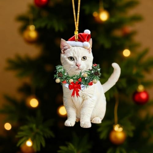 Weihnachtsbaumschmuck mit Katze, niedlicher Katzen-Weihnachtsstrumpf,...