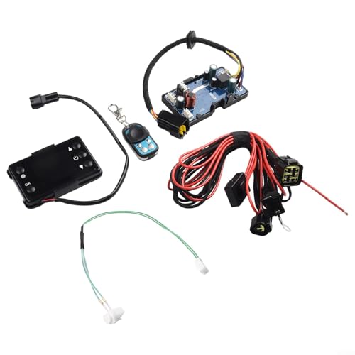 Zilimontt Placa base de control LCD de calentador de aire diésel de 12 V/24 V con control remoto y arnés de cables para sistemas de calefacción de estacionamiento de 2 kW, 3 kW, 5 kW, 8 kW