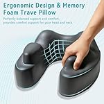Travel Pillow with Hood, Memory Foam Airplane Neck Pillow for Long Flight, Soft, Comfort Portable Travel Neck Pillow for Flight, Drive, Work, Rest, with Storage Bag - Image 4