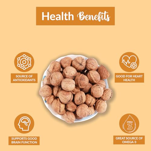 Image of 3Angels Kashmir Walnuts with Shell 2kg | Premium Whole Kashmiri Akhrot | Naturally Grown, Fresh & Unprocessed | Rich in Omega-3 & Crunchy Dry Fruits