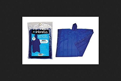 PVC Rain Poncho (6 Pack), Blue