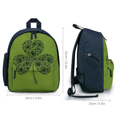 Clover Pot Leaves Cute Backpack Lightweight Mini Shoulder Bag Travel Daypack for Camping Picnic Blue-style2
