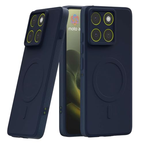Image of Casotec Back Cover | MagFit Ring Design (Non-Magnetic) | Shockproof Case | Anti-Slip Grip | Raised Camera Edges | Slim Protective Case for Motorola Moto Edge 70 5G (Steel Blue)