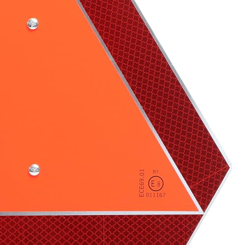 Wiltec reflektierende Warntafel für langsame Fahrzeuge bis 40 km/h, dreieckiges Warnschild aus Aluminium