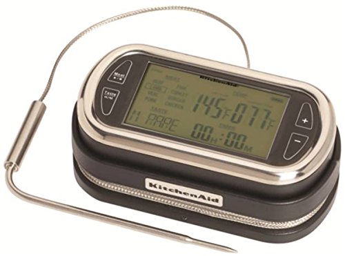 KitchenAid Portable Wireless Remote LED Digital Probe Thermometer with Timer for Oven, Grill