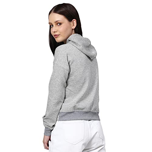 Image of Campus Sutra Women's Cotton High Neck Sweatshirt