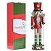 Ornativity Wooden Peppermint Christmas Nutcracker - Red, White and Green Glitter Candy Themed Xmas Holiday Nut Cracker Doll Figure Toy Soldier Decorations 15