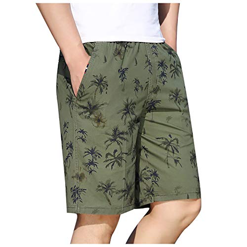 iCODOD Men Patterned Cargo Shorts Sportswear Quick Dry Relaxed Fit Casual Shorts Premium Cargo Stretch Shorts Beach (Army Green,XL)