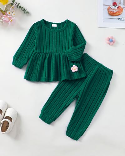 Mioglrie Toddler Baby Girl Clothes Fall Winter Outfits Infant Girl Sweatshirt Top 6 9 12 18 24 Months 2T 3T Pants Set - Image 5