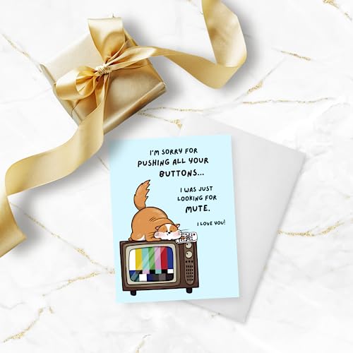 Funny Anniversary Card Birthday Card For Her Him/Husband Boyfriend/Girlfriend Wife/Sarcastic Greeting Card (I'm Sorry For Pushing All Your Buttons) #TOP1