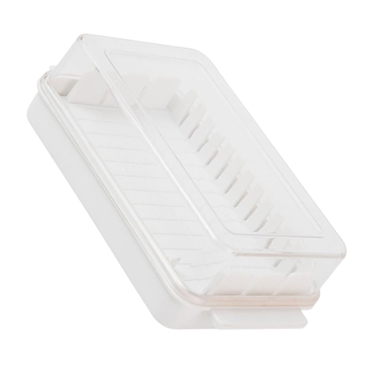 VINTORKY Butter Cutting Box Serving Butter Holder for Refrigerator Cheese Slice Storage Cases Large Airtight Containers Cheese Cases for Home Covered Butter Dish Grey Butter Dish Pp White