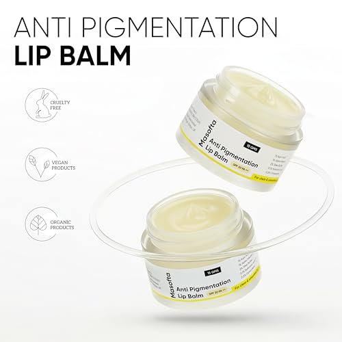 Masofta Shea Butter Lip Balm with Kojic Acid, Alpha Arbutin & Shea Butter for Smooth, Crack Free & Clear Lips, SPF 30 PA++, For Men & Women, 0.52 oz/15GMS