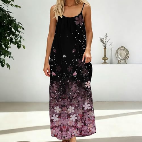 Image of HTHLVMD Backless Cami Dress Summer Dresses for Women 2026 Spaghetti Strap Dresses Womens Solid Color Backless Cami Dress