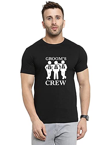 MyTees|Funny Graphic Printed Trending Quotes Tshirt for Men | Half Sleeves T-Shirt for Women |Groom Crew Squad Wedding tees |100% Cotton Biowash T-Shirt 180GSM for Man