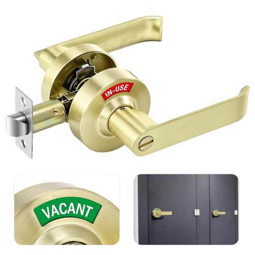 Aglehome Bathroom Indicator Privacy Door Lock,Vacant Occupied Lock, Gold by aglehome - Used condition - US$40.80