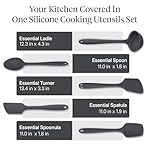 GIR: Get It Right 5 Piece Silicone Essentials Kitchen Utensils Set - Ladle, Spatula, Flip, Spoon & Spoonula - Non-Toxic Cooking Utensils for Nonstick Cookware, Cooking and Baking - Charcoal - Image 3