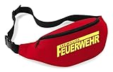 Feuerwehr Bauchtasche | Gürteltasche im Einsatzstil mit Reflektoren – Hüfttasche für FFW, Jugendfeuerwehr, Blaulichtfans & Freizeit – Unisex | M3 Rot