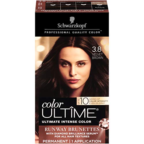 Schwarzkopf Color Ultime Hair Color Cream, 3.8 Velvet Brown (Packaging May Vary)