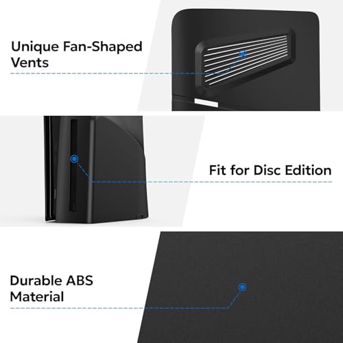 Image of PSS Replacement Plates for PS5 SIim Disc Edition, PS5 Faceplate with Cooling Vents, Anti-Scratch Dustproof Protective Cover for PS5 Slim Disc Edition PS5 Accessories (Black)
