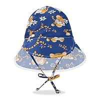 Amooorous Cartoon Cute Yellow Tigers Baby Sunhat Baby Boys' Bucket Hats Baby Girls UV Protection Neck Flap Traveling Camping Hat