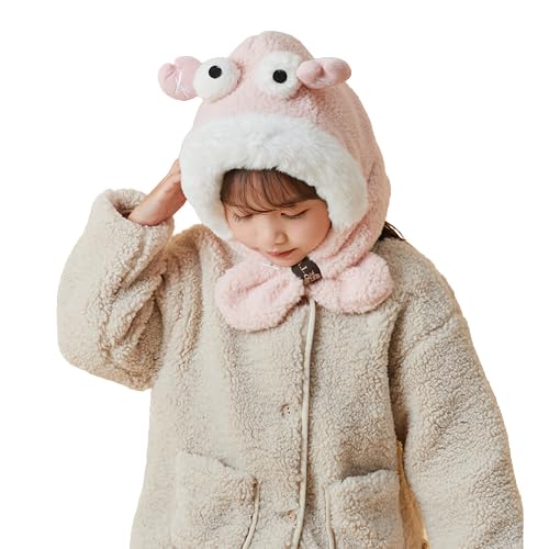Boy's & Girl's Kids Hooded Thickened Plush Scarf Cap Two-in-one (Scarf Attached with Hood) 5-10 Year-picture-20