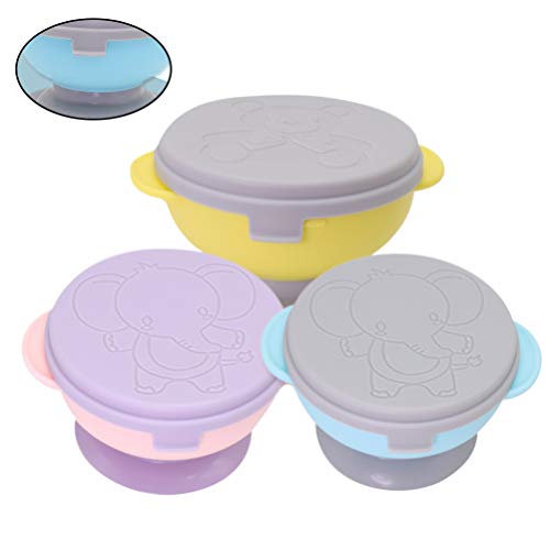 Toyvian 3 Pcs Silicone SucÃ§Ã£o Tigela de AlimentaÃ§Ã£o Do BebÃª Ficar Colocar Tigelas Ã  Prova de D