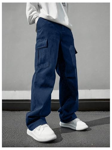SOLY HUX Men's Straight Leg Baggy Cargo Pants Street Outdoor Trousers with Pockets2