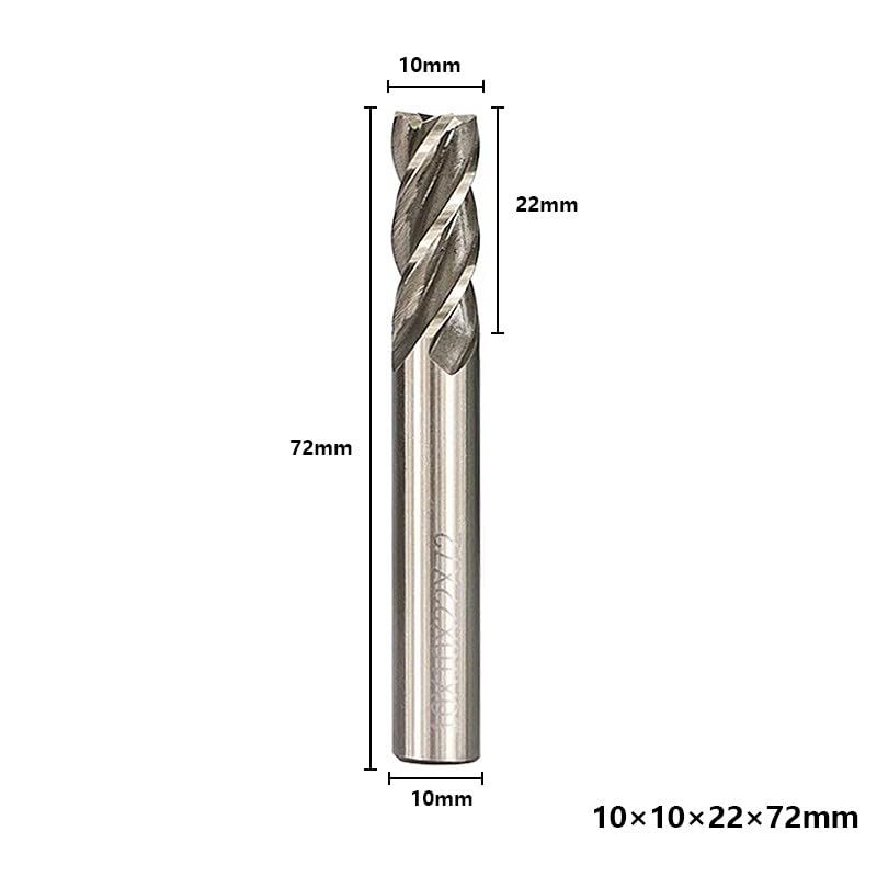1 Stück 4-schneidiger HSS-Fräser,0 mm–13, mm Hartmetall-Schaftfräser CNC-Fräser for Aluminium, Metall und Stahl Werkzeugmaschinen(13mm)