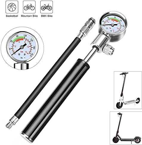 Tire Inflator for Xiaomi M365 Electric Scooter, SUNJULY High Pressure Portable Bicycle Tire Pump, Hand Air Inflator Compatible with Presta and Valve M365