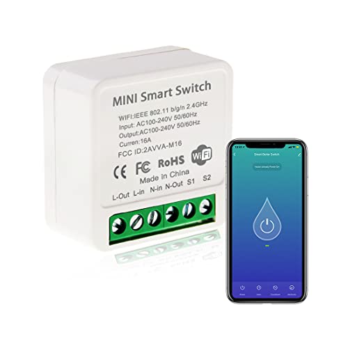 FROGBRO Mini Smart WiFi Relay Switch,DIY Timer Light Switch Module Smart Life/Tuya App, Wireless Remote Control Compatible with Alexa and Google Voice Home Smart Speakers