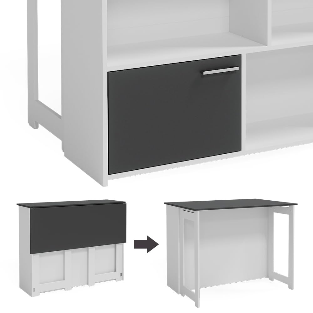 Vicco Tavolo bar alto Dominic, Antracite/bianco, 116 x 37 cm