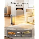 Dreo Quiet Space Heaters for Indoor Use, 1500W Electric Heater with Remote, PTC Ceramic Heater with Thermostat, 12H Timer, 70° Oscillation, Digital Display, Fast Safety Room Heater for Bedroom Office - Image 3