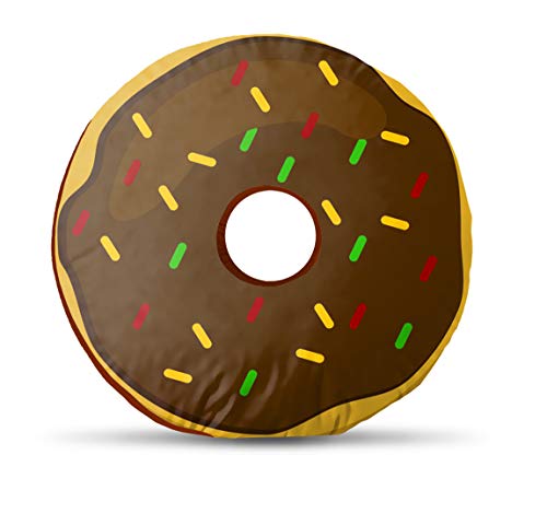 Image of Kesar Enterprises Donut /Doughnut Cushion /Pillow | Velvet Fabric|Birthday Gifts | Soft Toys | Suitable for Wheelchair, Car Seat, Home or Office for Kids Cushion | Size 14x14 inches