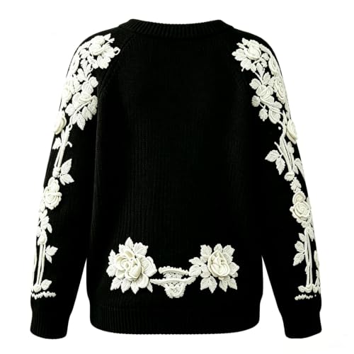 Gumipy Halloween Sweaters for Women Skeleton Skull Sweater Comfy Sweatshirt - image 3
