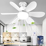 XUNIVERS Ventilateur de Plafond avec Lumière et Telecommande,52cm LED Lampe Ventilateur Pl...