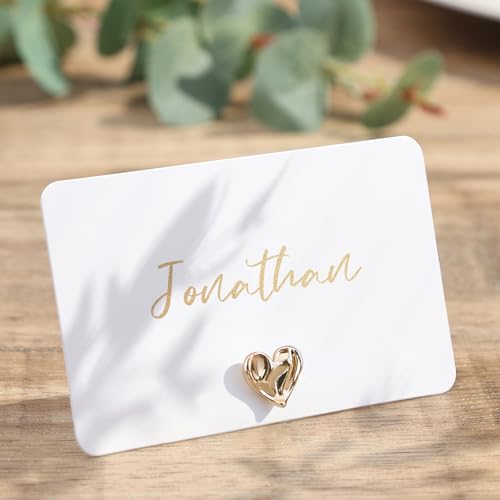 UNIQOOO 12Pcs Decorative Gold Love Heart Place...