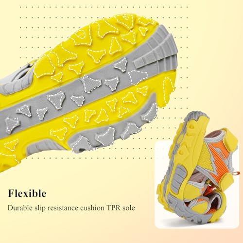 Image of JMFCHI Boys Girls Kids Closed Toe Sports Sandals Summer Water Shoes | Little /Big Kid,Comfortable lightweight,Non-slip soft sole,Hook-and-loop closure,Easy wear,Anti-collision toe,Daily casual