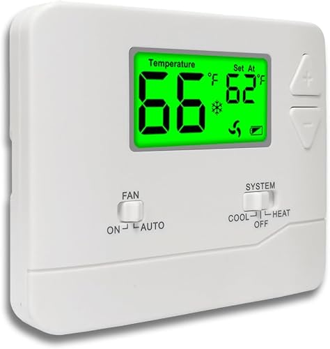 Miniatura 9 de Termostato no programable para el hogar, termostato digital de ahorro de energía, sistemas de una sola etapa, 1 calor/1 frío, fácil de instalar, Azul