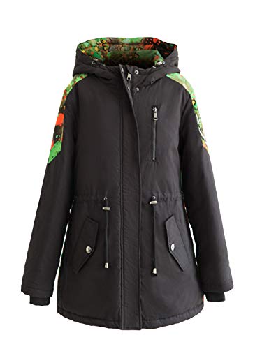 Lotus Dew Womens Parka Coat â€“ Womens Winter Parka with Artist Inspired Digital Print â€“ Fully Lined Womenâ€™s Parka with Hood â€“ Warm Winter Coat for Women â€“ Parka Coat Available in a Range of Sizes