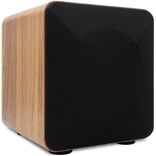 Image of Audioengine S6 Mini Subwoofer - Compact 210W Powered Bass Speaker | for Music, Movies, Gaming & Home Office Setups - Walnut