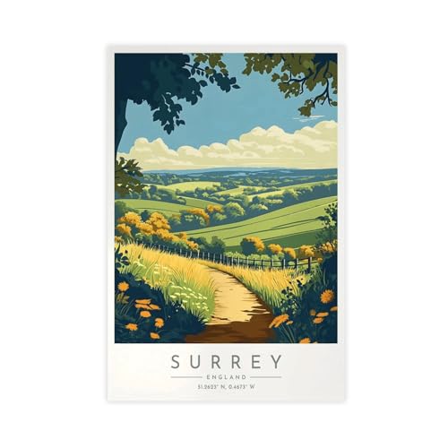 Poster de voyage Surrey 60x90 cm pour décoration murale salon