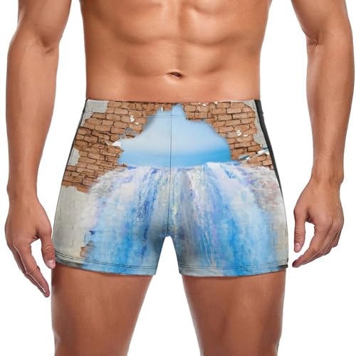 Slip de bain Homme Eau De Mer Brisée - Boxer et short de bain bleu azur pour natation