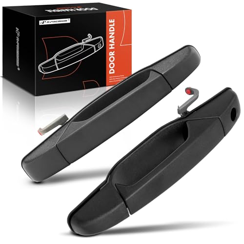 A-Premium Outside Exterior Door Handles Compatible with 2007 2008 2009 2010 2011 2012 2013 2014 Chevy Silverado 1500 Tahoe Suburban Avalanche & GMC Sierra Yukon Textured Black 2-PC Set Front Side
